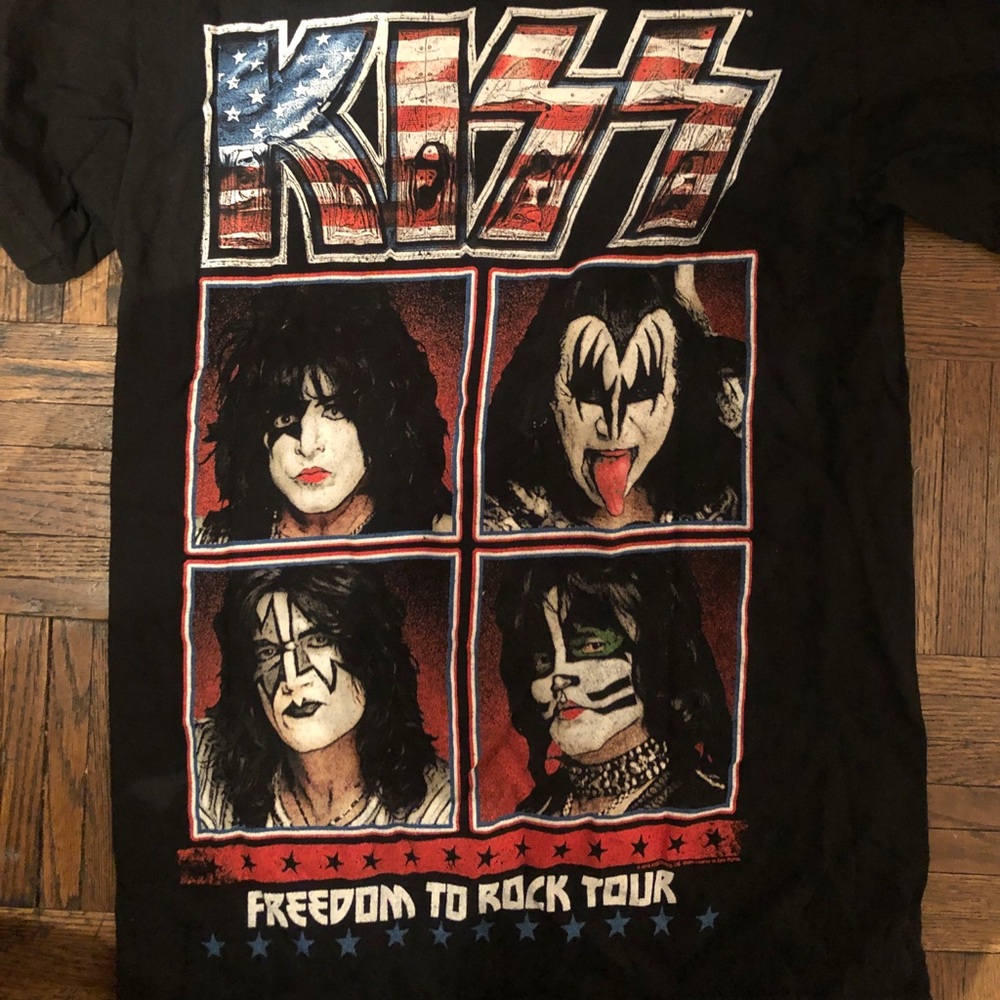 KISS FREEDOM TO ROCK TOUR BLACK T SHIRT SZ small